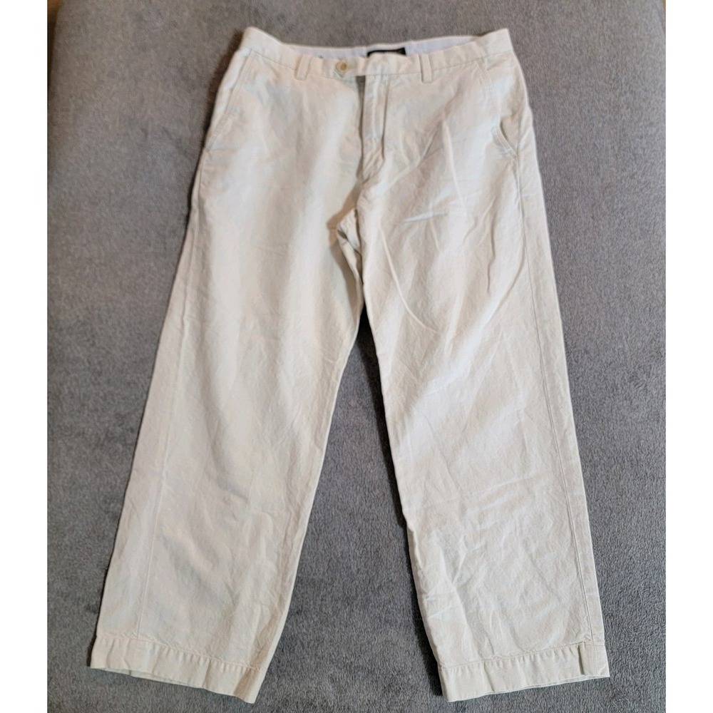 Banana Republic Men's Dawson 52% Linen 48% Cotton Beige Pants Size 35x30